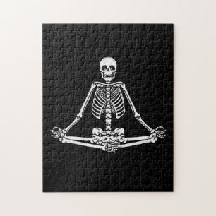 Puzzle Halloween Squelette Lotus Yoga Balance Anniversair