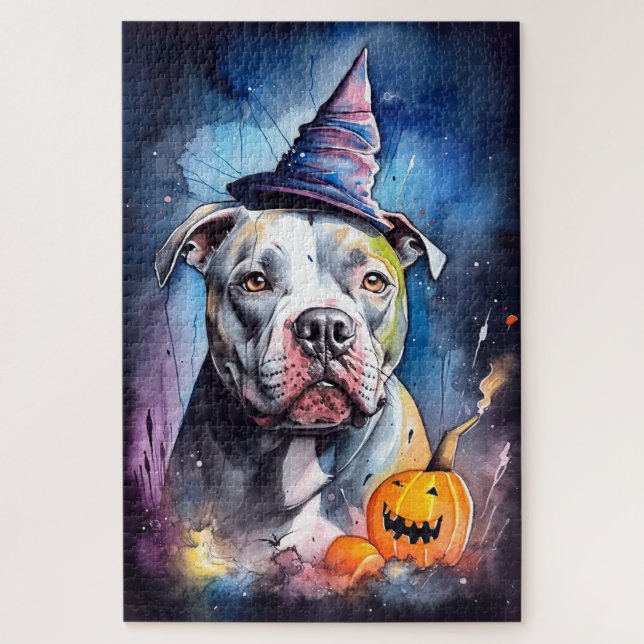 Puzzle Halloween Staffordshire Américain Avec Citrouilles (Vertical)