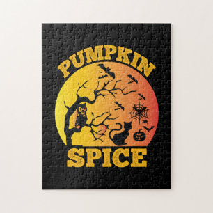 Puzzle Halloween Vintage Pumpkin Spice Birthday