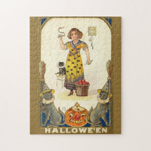 Puzzle Halloween vintage Se préparer pour la fête