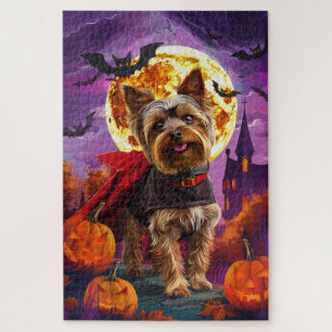 Puzzle Halloween Yorkshire Terrier Vampire Citrouilles pe