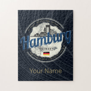Puzzle Hamburg Skyline Allemagne Vintage Holiday Souvenir