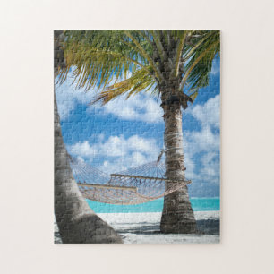 Puzzle Hammock Coconut Trees Summer Holiday Photo