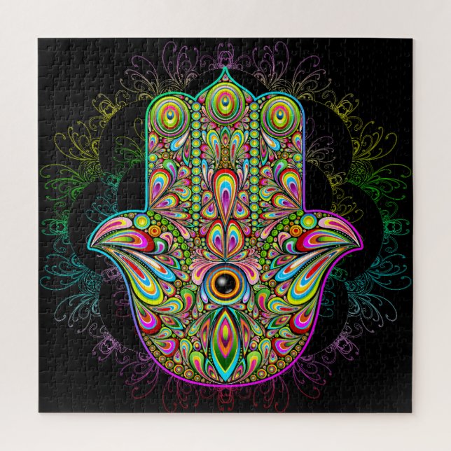 Puzzle Hamsa Fatma Main Psychedelic Art (Vertical)