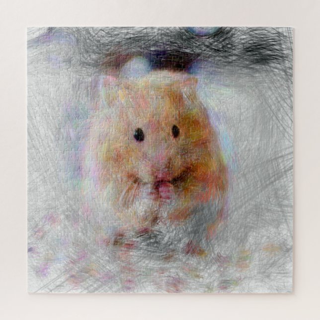 Puzzle hamster animal artistique (Vertical)