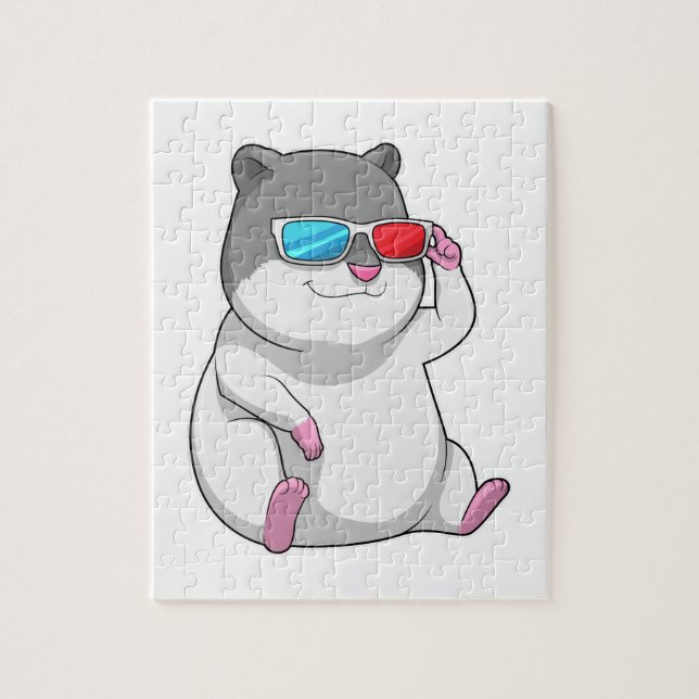 Puzzle Hamster avec lunettes (Vertical)