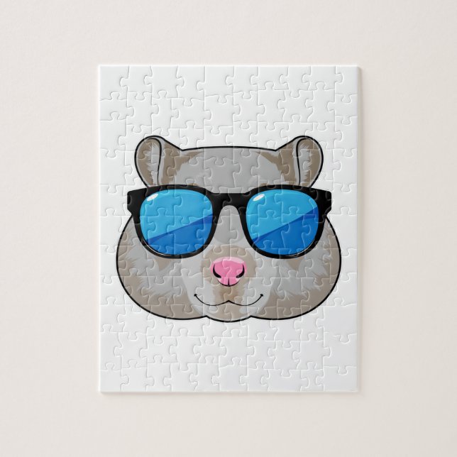 Puzzle Hamster avec lunettes de soleil (Vertical)