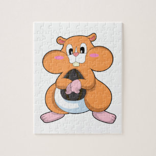 Puzzle Hamster avec noyer