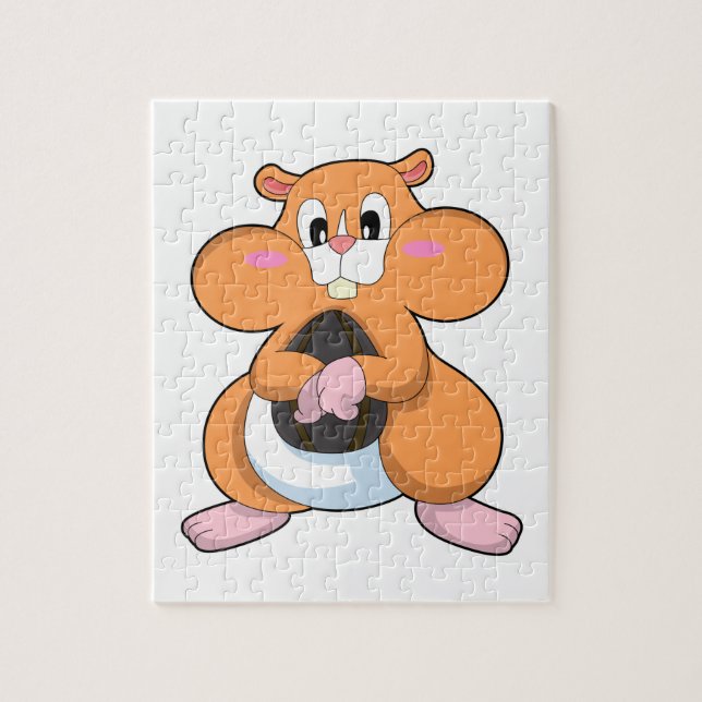 Puzzle Hamster avec noyer (Vertical)