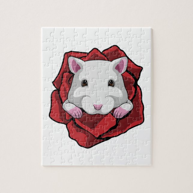 Puzzle Hamster avec Rose (Vertical)