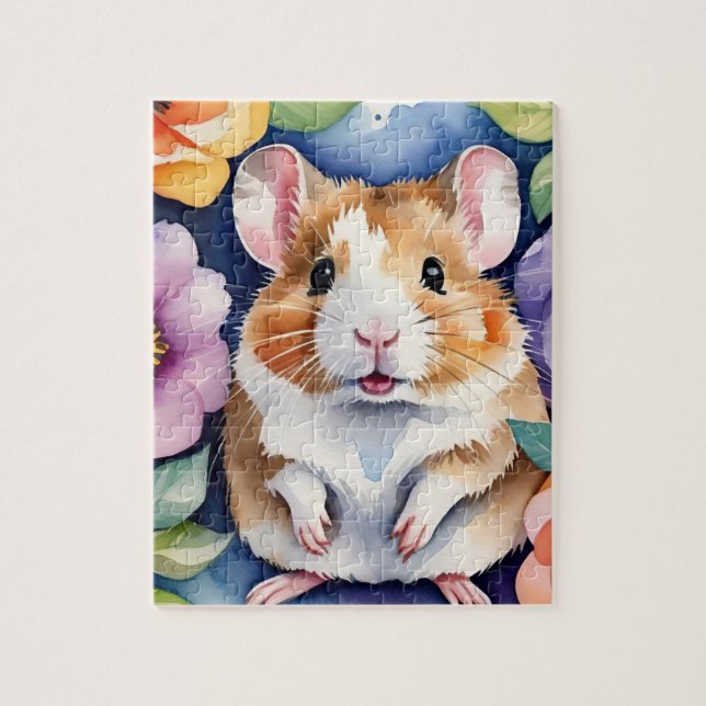 Puzzle Hamster Family Pet Portrait (Vertical)