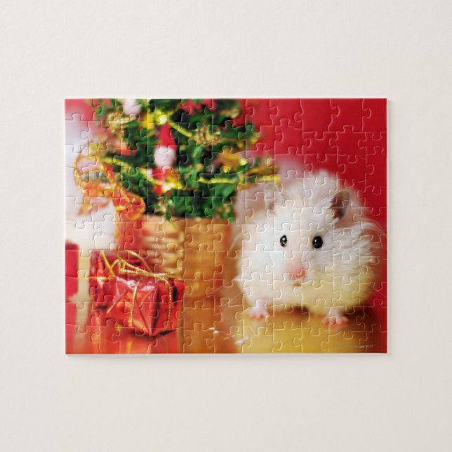 Puzzle Hamster Kokolinka avec l'arbre de Noël (Horizontal)