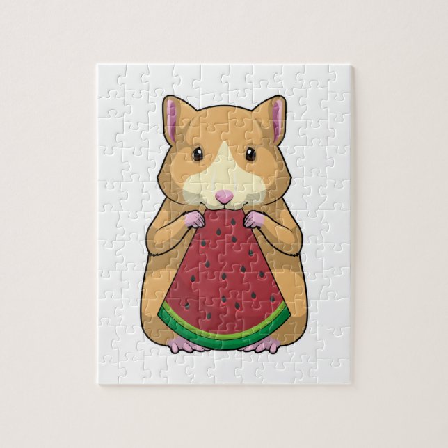 Puzzle Hamster with Watermelon (Vertical)