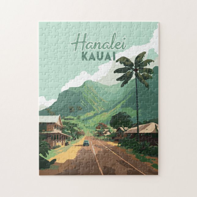 Puzzle Hanalei Kauai Hawaii Bay Mounts Green (Vertical)