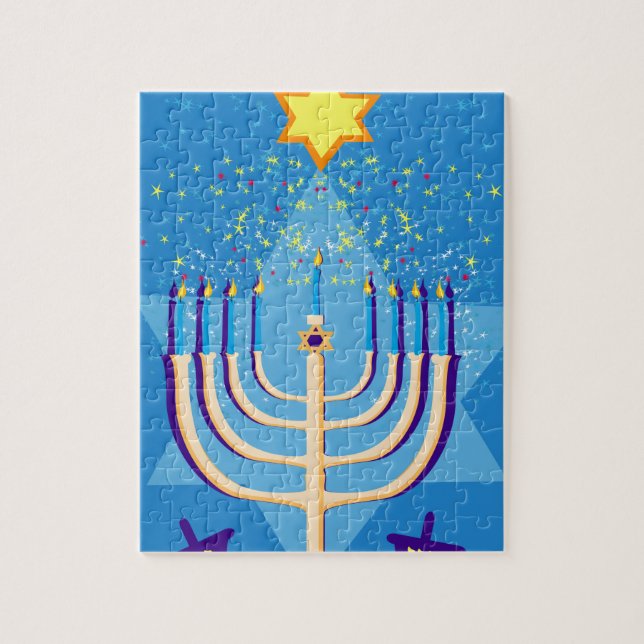 Puzzle hanoukka menorah (Vertical)