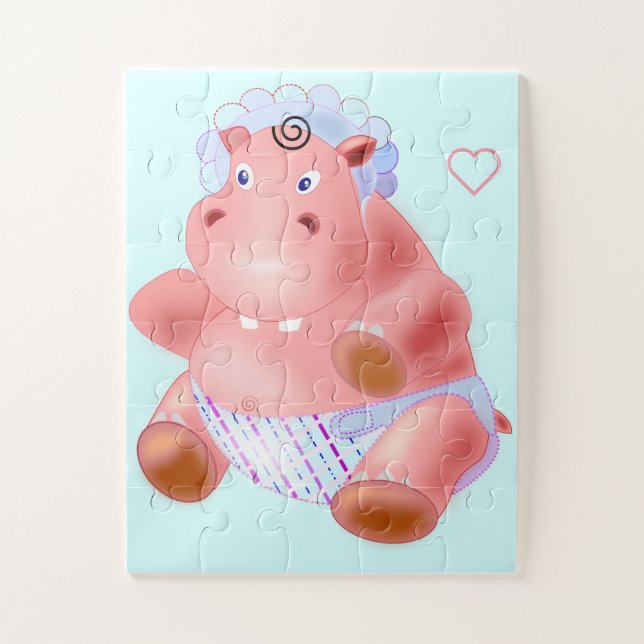 Puzzle Happy Baby Hippo (Vertical)
