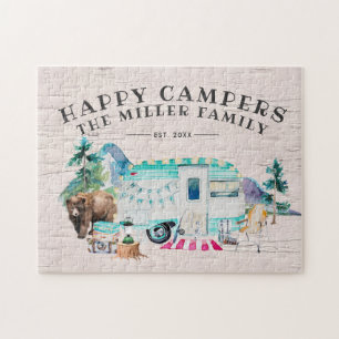 Puzzle Happy Campers   Nom de famille Camping