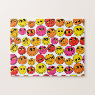 Puzzle Happy Emoji affronte l'amusant orange rose jaune
