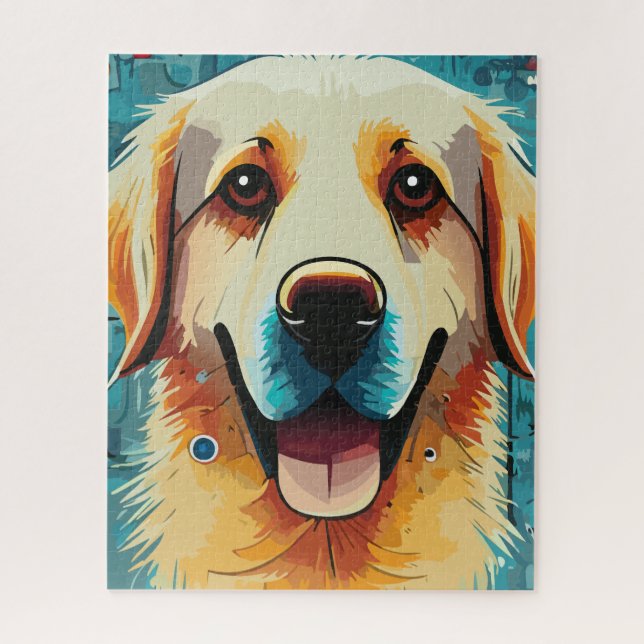 Puzzle Happy Golden Retriever (Vertical)