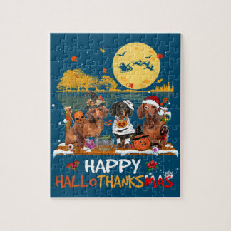 Puzzle Happy Hallothanksmas Halloween Thanksgiv