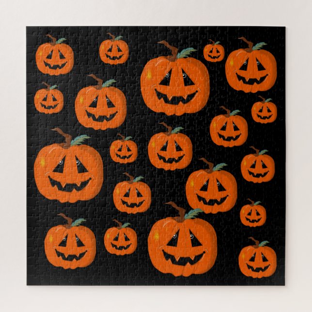 Puzzle Happy Halloween Jack-o'-lantern Illustration Art (Vertical)