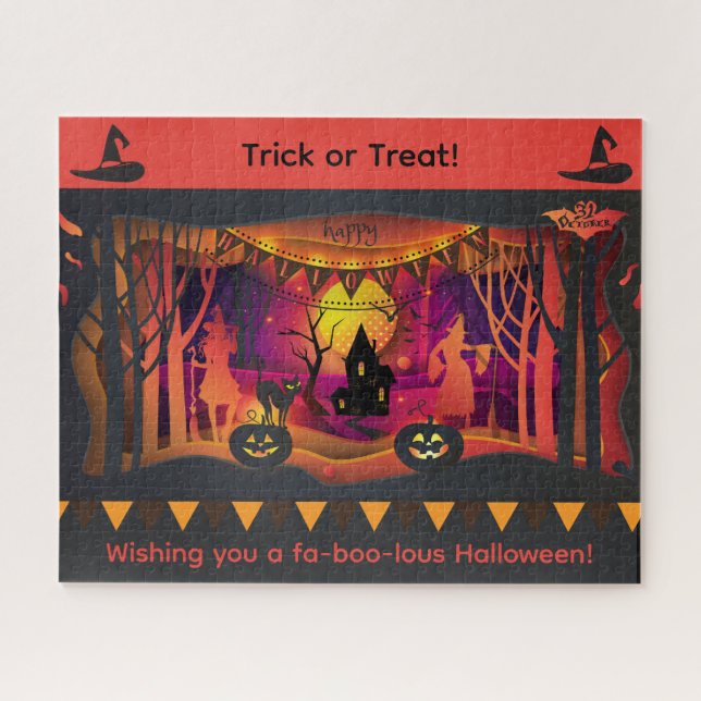 Puzzle Happy Halloween Party "Treat or Trick" Spectacle m (Horizontal)