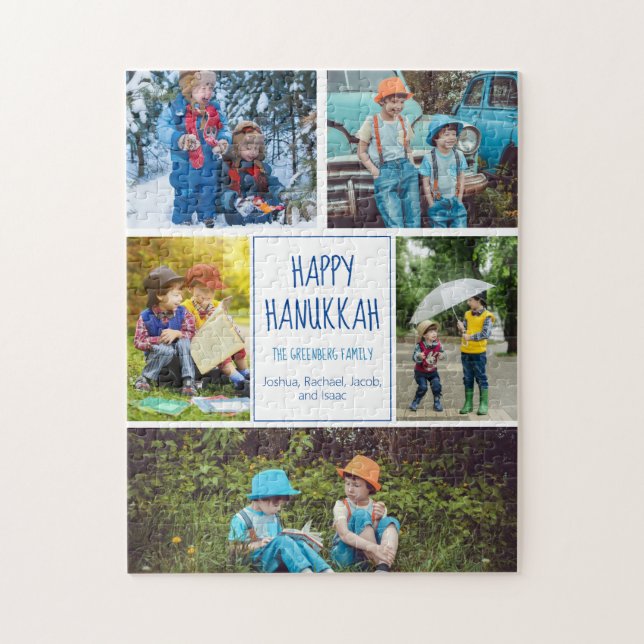 Puzzle Happy Hanoukka Modern Photo Collage Cute Custom (Vertical)
