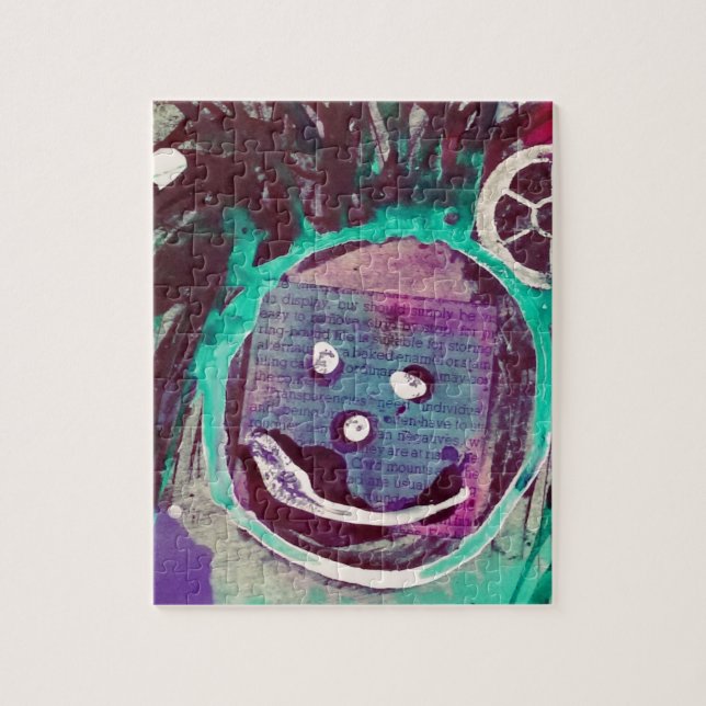 Puzzle Happy Mixed Media Collage (Vertical)
