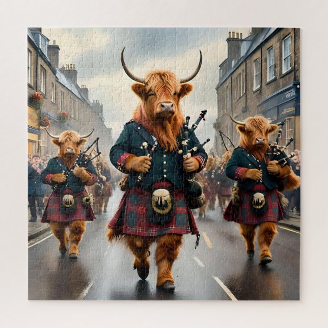 Puzzle Harmonie des Highlands : groupe de vaches highland (Vertical)