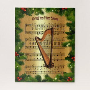 Puzzle Harp ~ "Nous Vous Souhaitons Un Joyeux Noël" ~