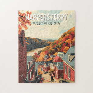 Puzzle Harpers Ferry Virginie occidentale Voyage Art Vint