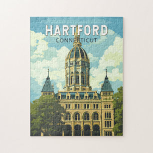 Puzzle Hartford Connecticut Voyage Art Rétro
