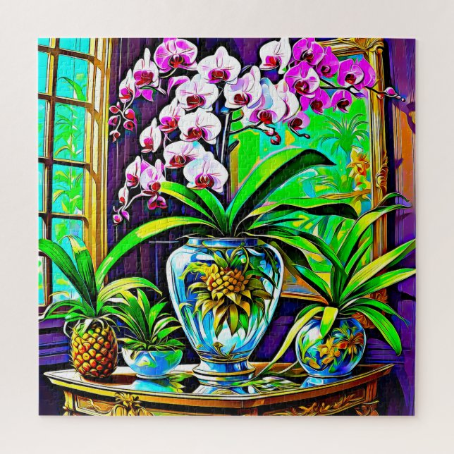 Puzzle Havre d'Orchidées Vibrantes (Vertical)