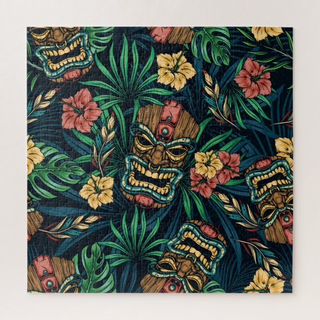 Puzzle Hawaï Tiki Masque Motif tropical (Vertical)