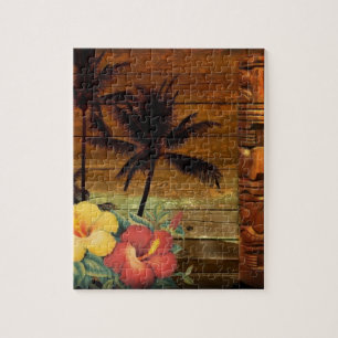 Puzzle Hawaïen floral tropical de ketmie de totem de