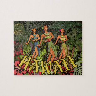 Puzzle Hawaii Aloha Palm Hula Art Design