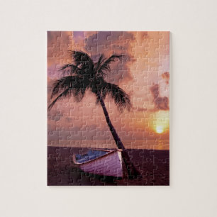 Puzzle Hawaii Island Travel Beach Sunset Palm Tree Boat