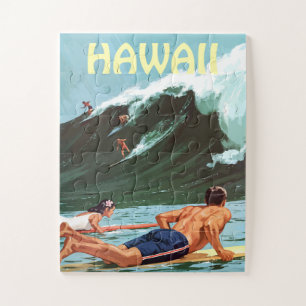 Puzzle Hawaii, Surfers en attente d'une grande vague,