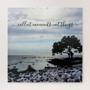 Puzzle Hawaii Tree Silhouette Beach Collect Moments Citat