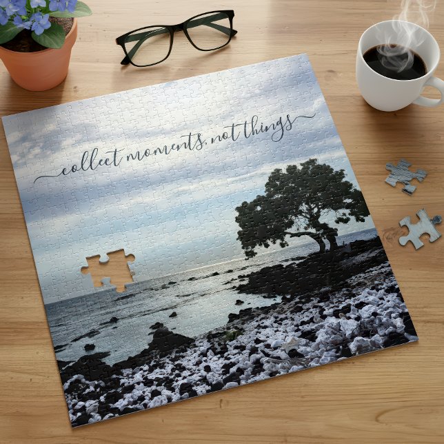 Puzzle Hawaii Tree Silhouette Beach Collect Moments Citat (Créateur téléchargé)