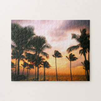 Puzzle Hawaiian Beach Palm Trees Sunset - Hawaii Travel