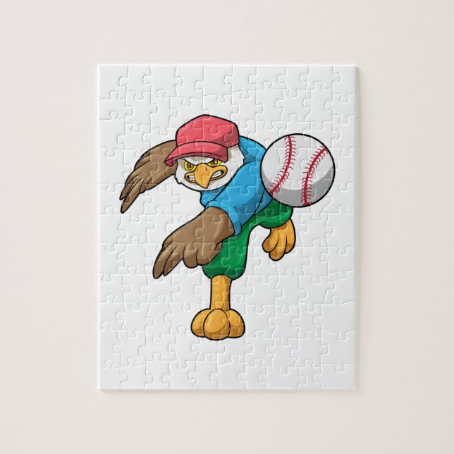 Puzzle Hawk au baseball avec batte de baseball (Vertical)
