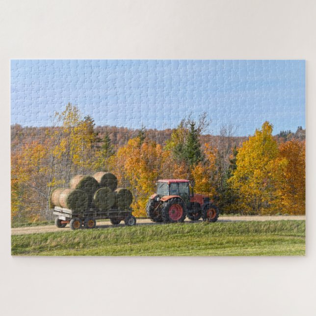 Puzzle Hay Hauling dans le Vermont en automne (Horizontal)