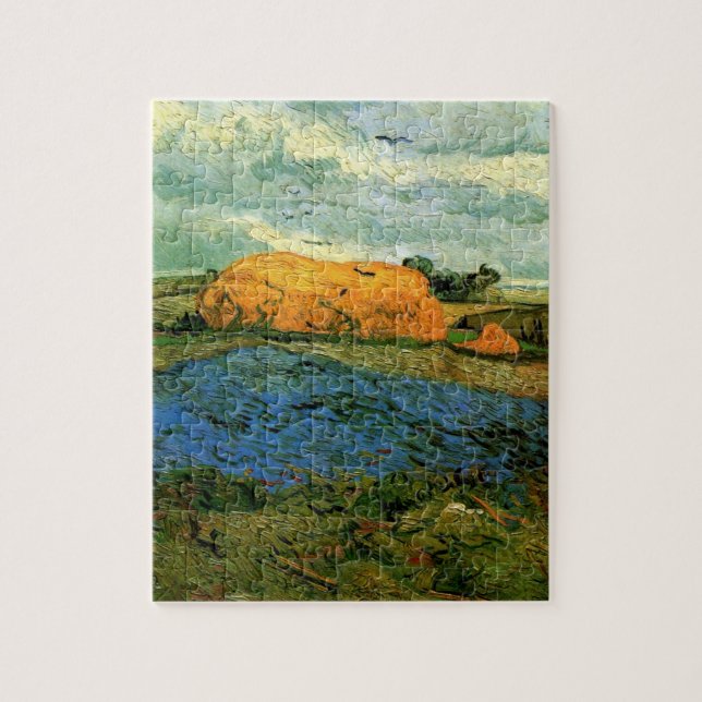 Puzzle Haystacks Under a Rainy Sky par Vincent van Gogh (Vertical)