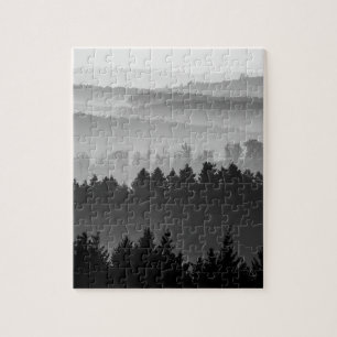 Puzzle Hazy Forest Hills Paysage noir et blanc Photo