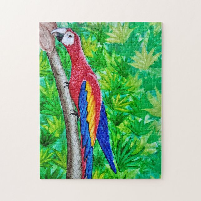 Puzzle Hé, il y a une Macaw écarlate dans cet arbre ! (Vertical)