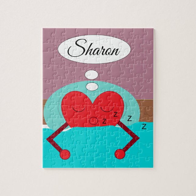 Puzzle Heart Dreams Purple and Green : (Vertical)