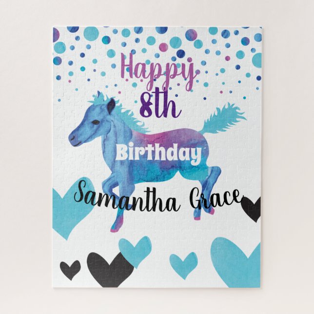 Puzzle Hearts & Ponies Birthday (Vertical)