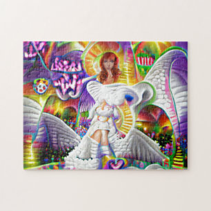 Puzzle Heaven Angel Femme Ville Psychédélique Lumière