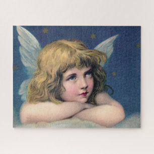 Puzzle Heavenly angel daydreaming on a cloud in the sky